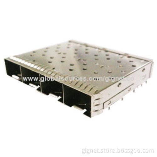SFP+ Connector, 1 x 4 Shell Press Fit Type with Spring